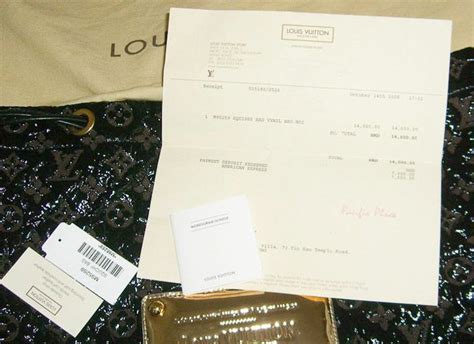 Louis Vuitton hong kong receipt